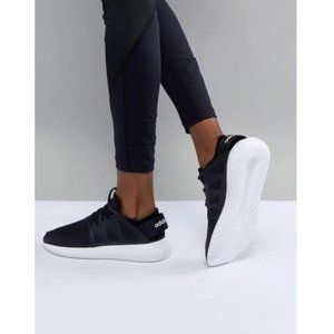 ADIDAS Women's Size 7 Black/White Tubular Viral Mixed-Material Running Shoes